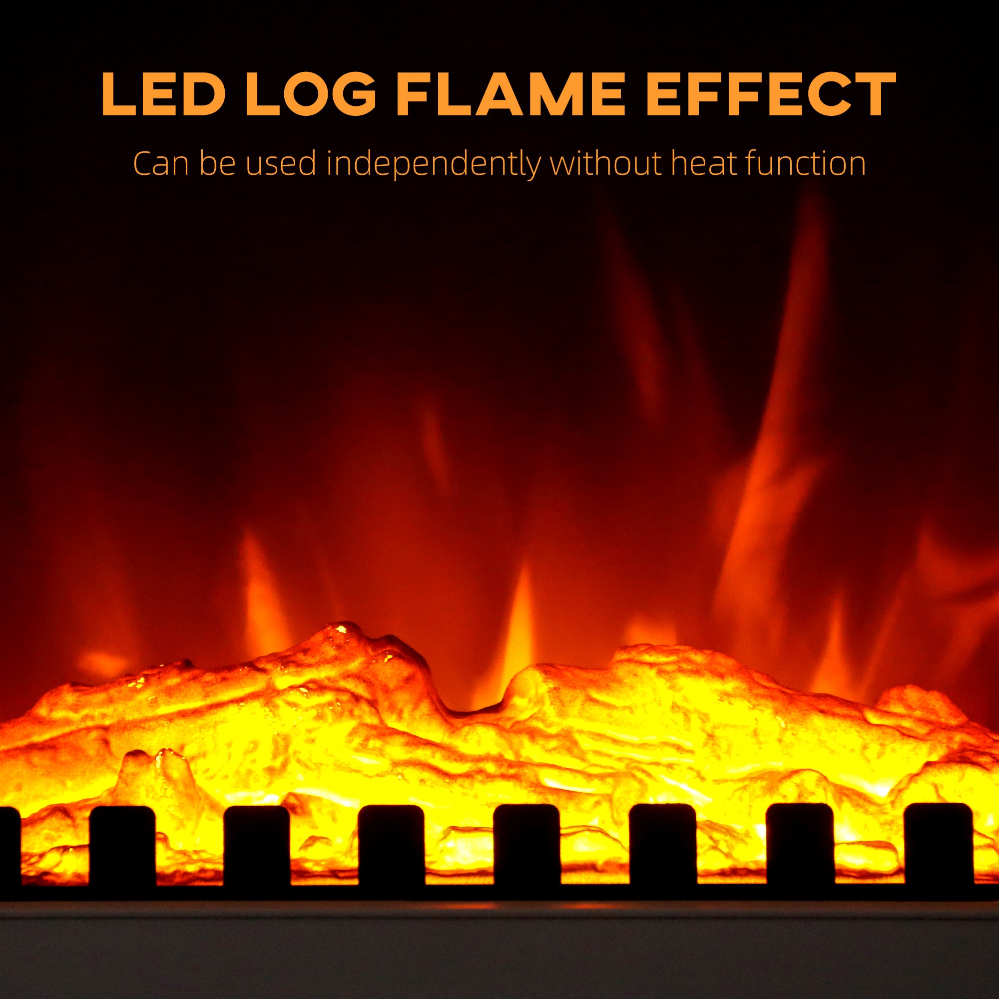 Kozy - Freestanding Electric Fireplace, Electric Log Burner with LED Flame Effect, Overheating Safety System, 1000W/2000W White