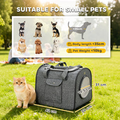 Kozy Soft Sided Cat Carrier Bag, Portable Foldable Pet Carrier with Shoulder Strap & Removable Mat for Small Pet Up to 10kg