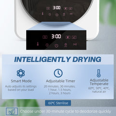 Kozy 4kg Vented Tumble Dryer, 800W Compact Freestanding Front Tumble Dryer with Stainless Steel Tub and Customisable Timer, Wall-Mounted Portable Small Clothes Drying Machine, White