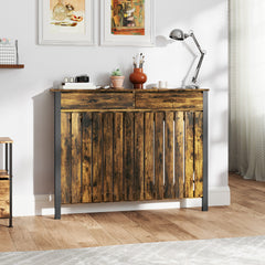 Kozy - 93 x 119cm Rustic-Look Radiator Cover - Brown/Black