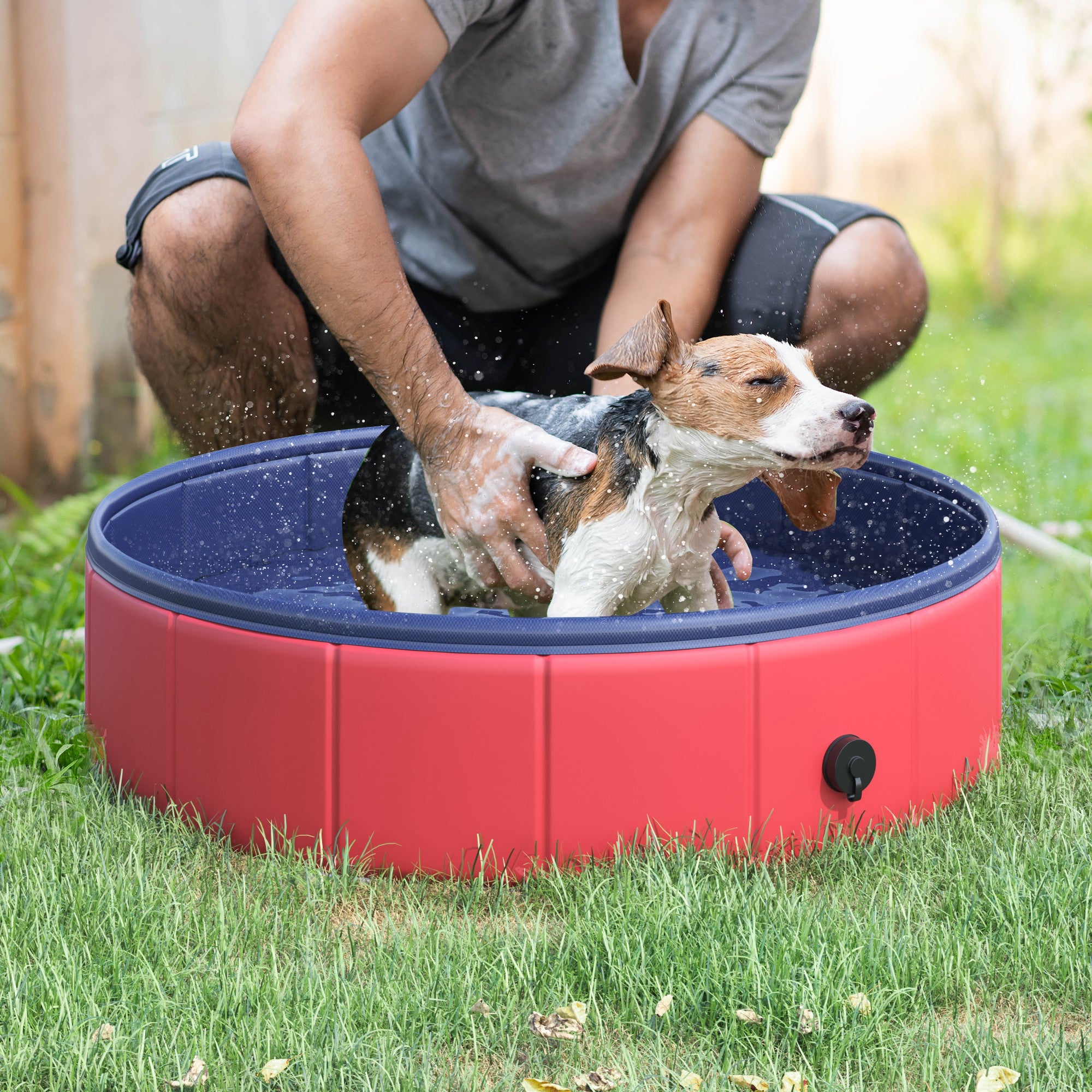 PawHut Foldable Pet Swimming Pool, Durable PVC Non