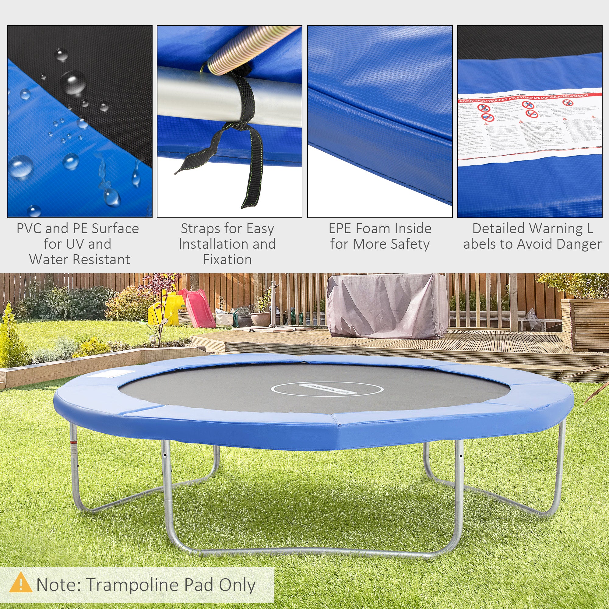 HOMCOM 10ft Trampoline Surround Safety Foam Pad