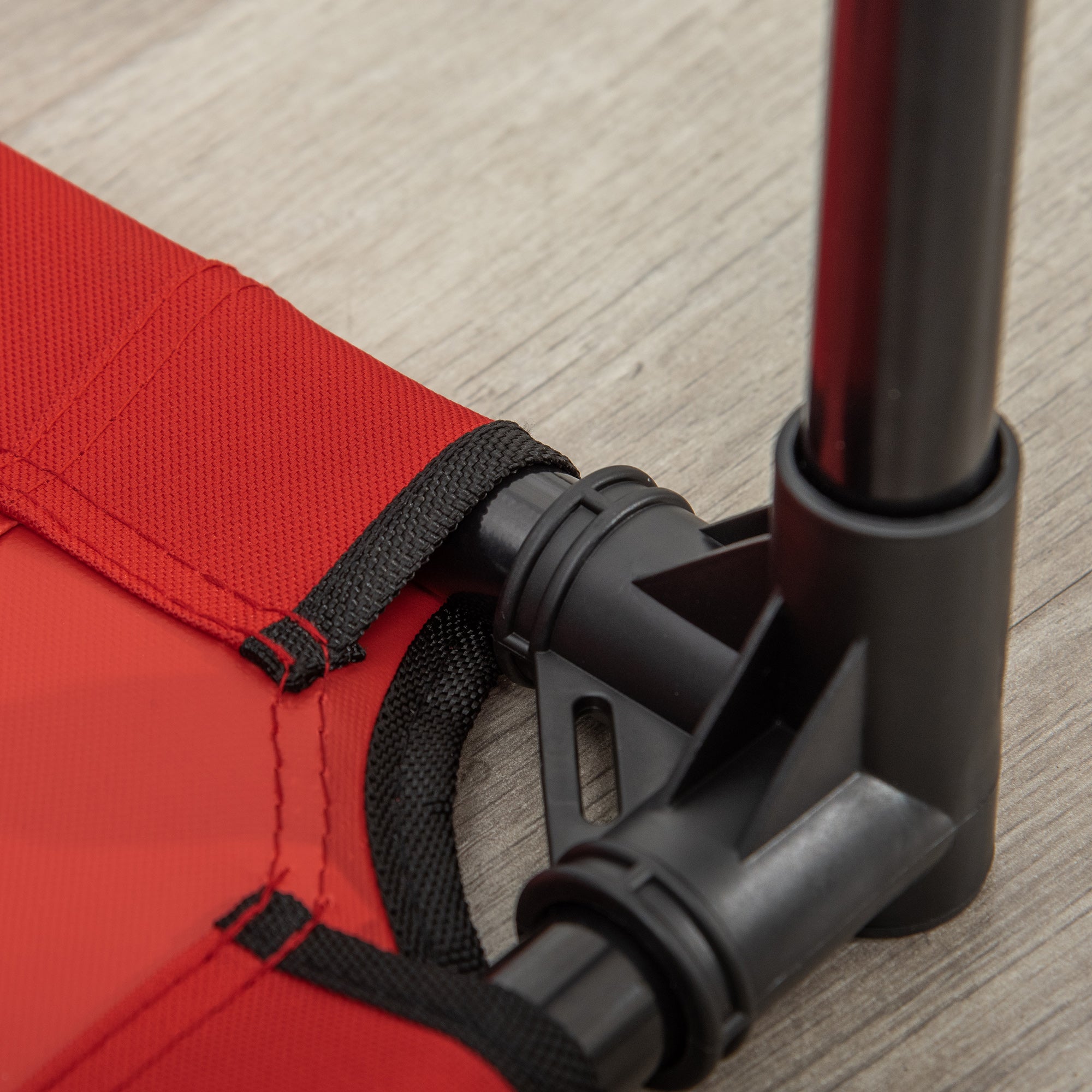 Kozy Raised Dog Bed Cat Elevated Lifted Portable Camping w/ Metal Frame Black and Red (Medium)