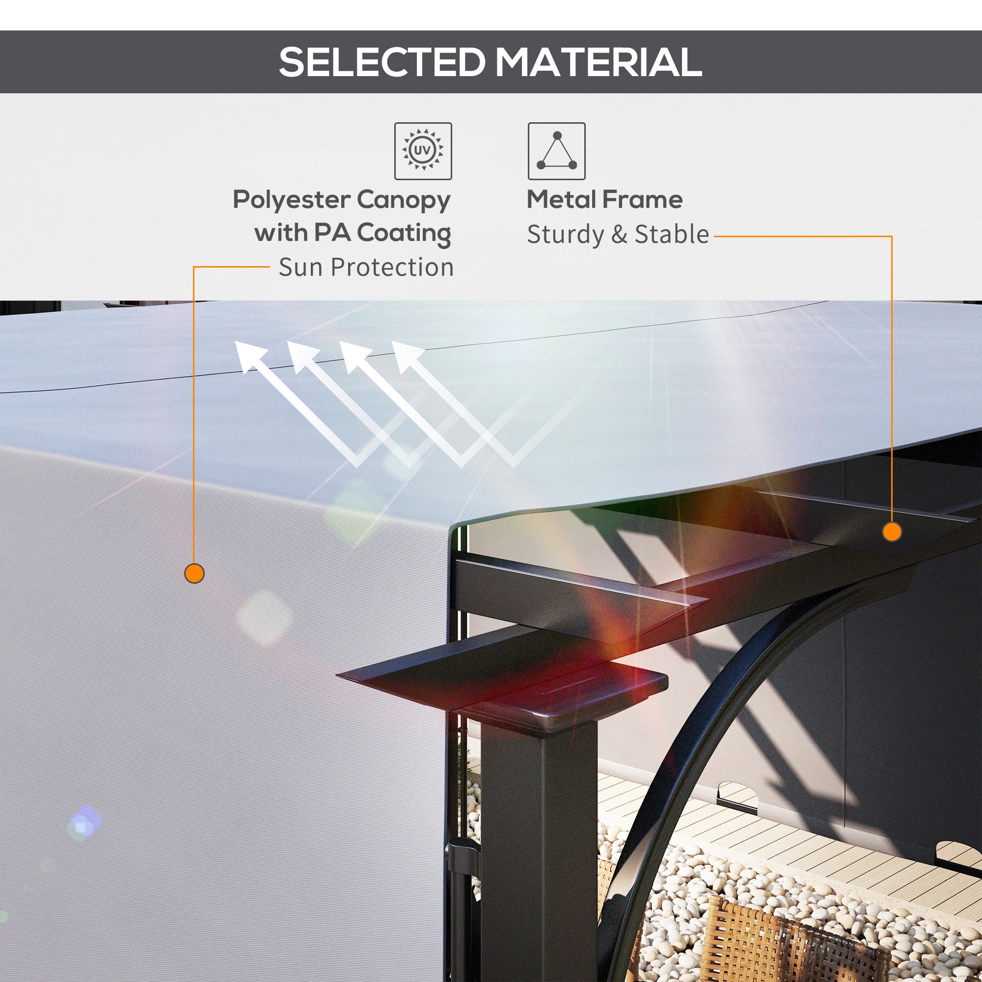 Kozy 3 x 3(m) Outdoor Pergola, Garden Pergola Gazebo with Adjustable Canopy, Grey