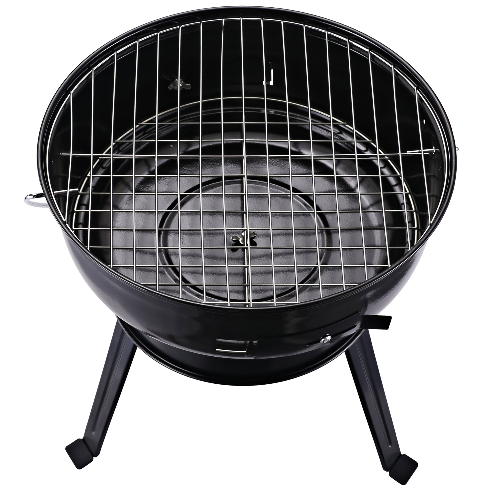 Outsunny Charcoal BBQ Charcoal Grill Metal Portable Tripod Grill Black Red