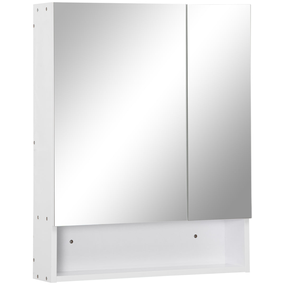 Kozy Bathroom Cabinet with Mirror, Wall Mounted Bathroom Mirror Cabinet with Adjustable Shelf, 2 Doors Storage Cupboard, White