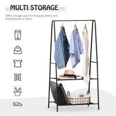 HOMCOM Metal Clothes Rack Coat Garment Hanger Hallway Organiser Hanging Rail Stand 2