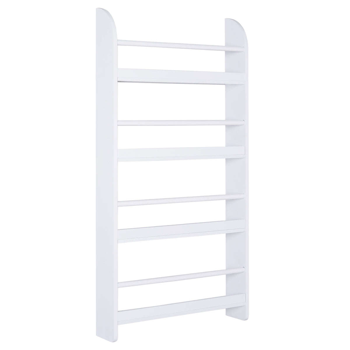 Kozy Bookcase, 4 Tier Wall Mounted Bookshelf, 15cm Depth Storage Shelving Rack for Bedroom Nursery Office Home, Accessories Supplies, White