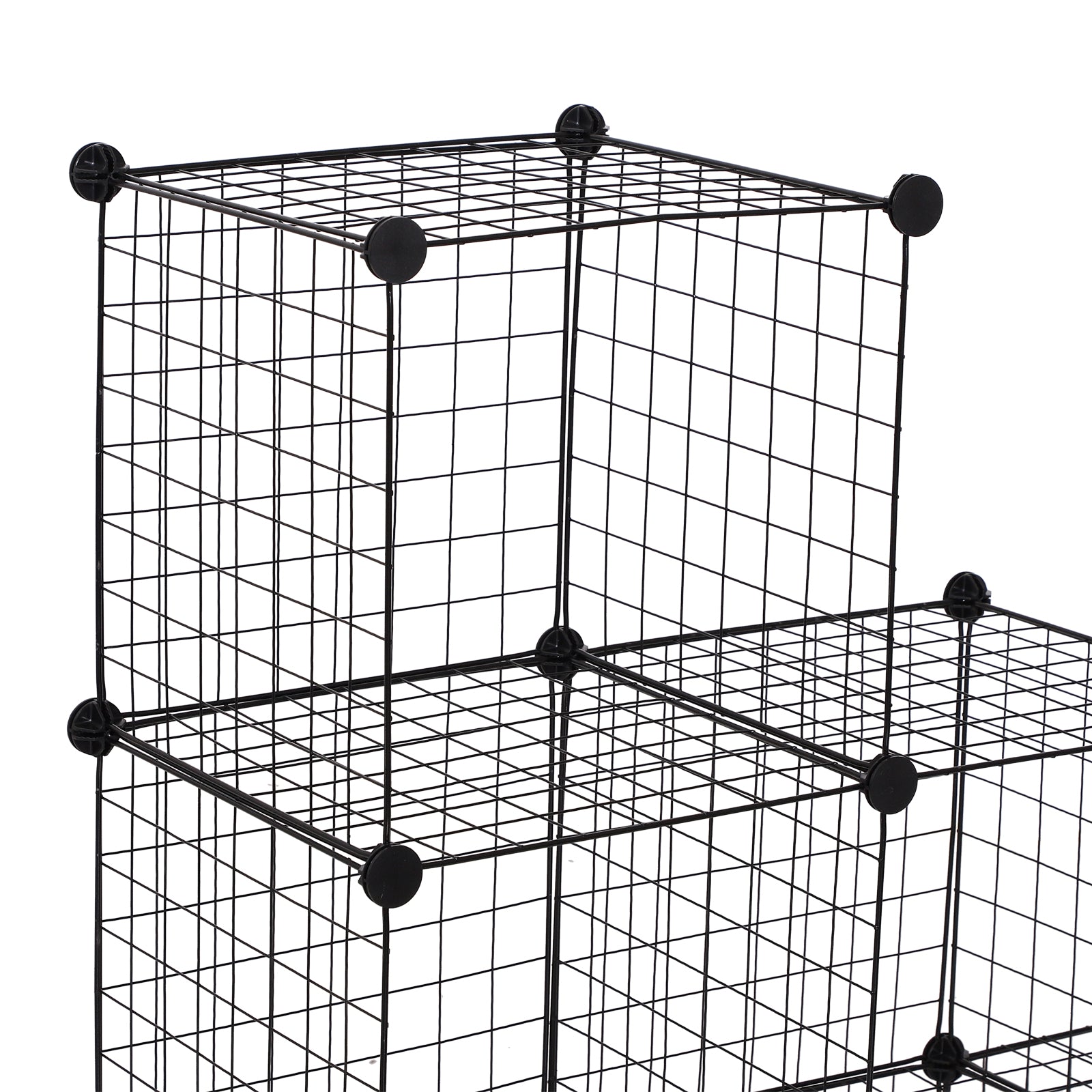 Kozy DIY 6 Cube Metal Wire Rack Interlocking Storage Cabinet Living Room Organiser Display Shelves Black