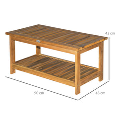 Kozy 45 x 90cm Acacia Wood Two-Tier Garden Table