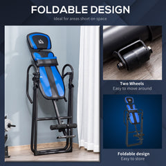 Kozy Foldable Gravity Inversion Table, Back Therapy Fitness Bench, with Soft Ankle Cushions, for Home