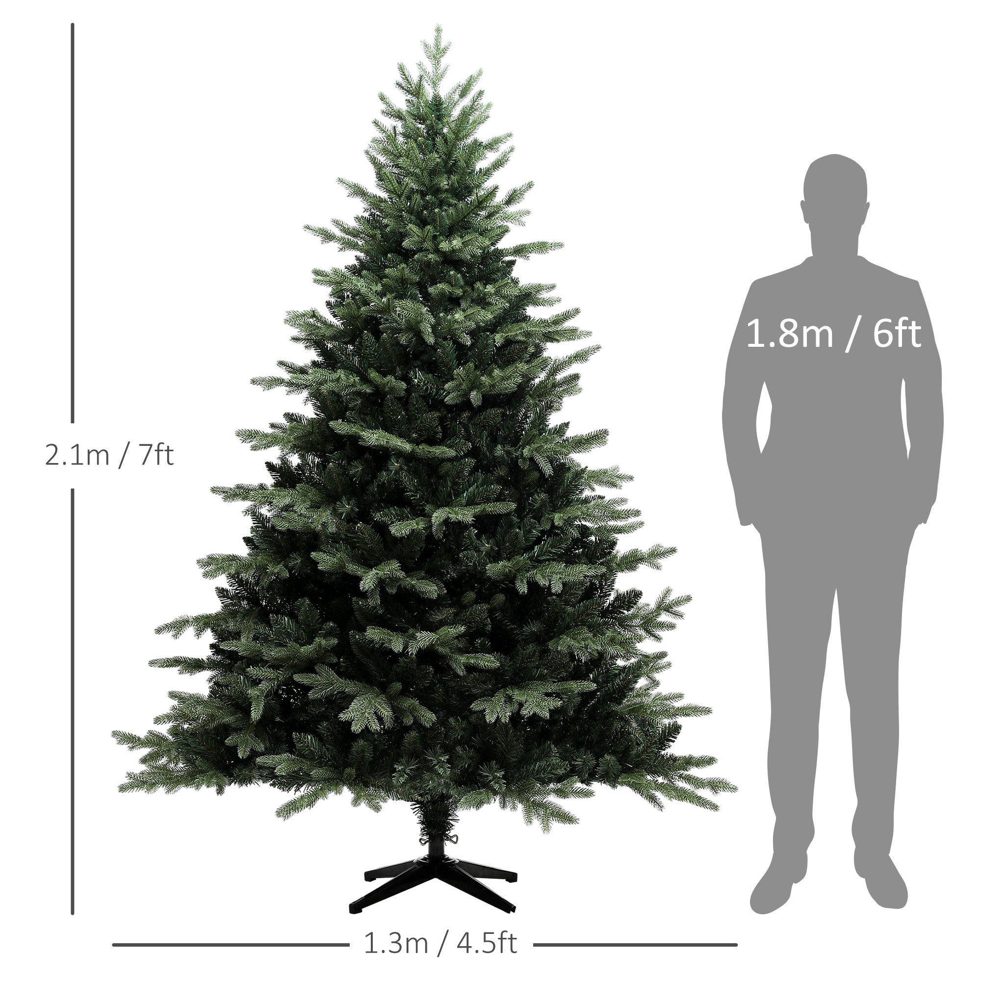 Kozy - 7ft Artificial Spruce Christmas Tree - Green