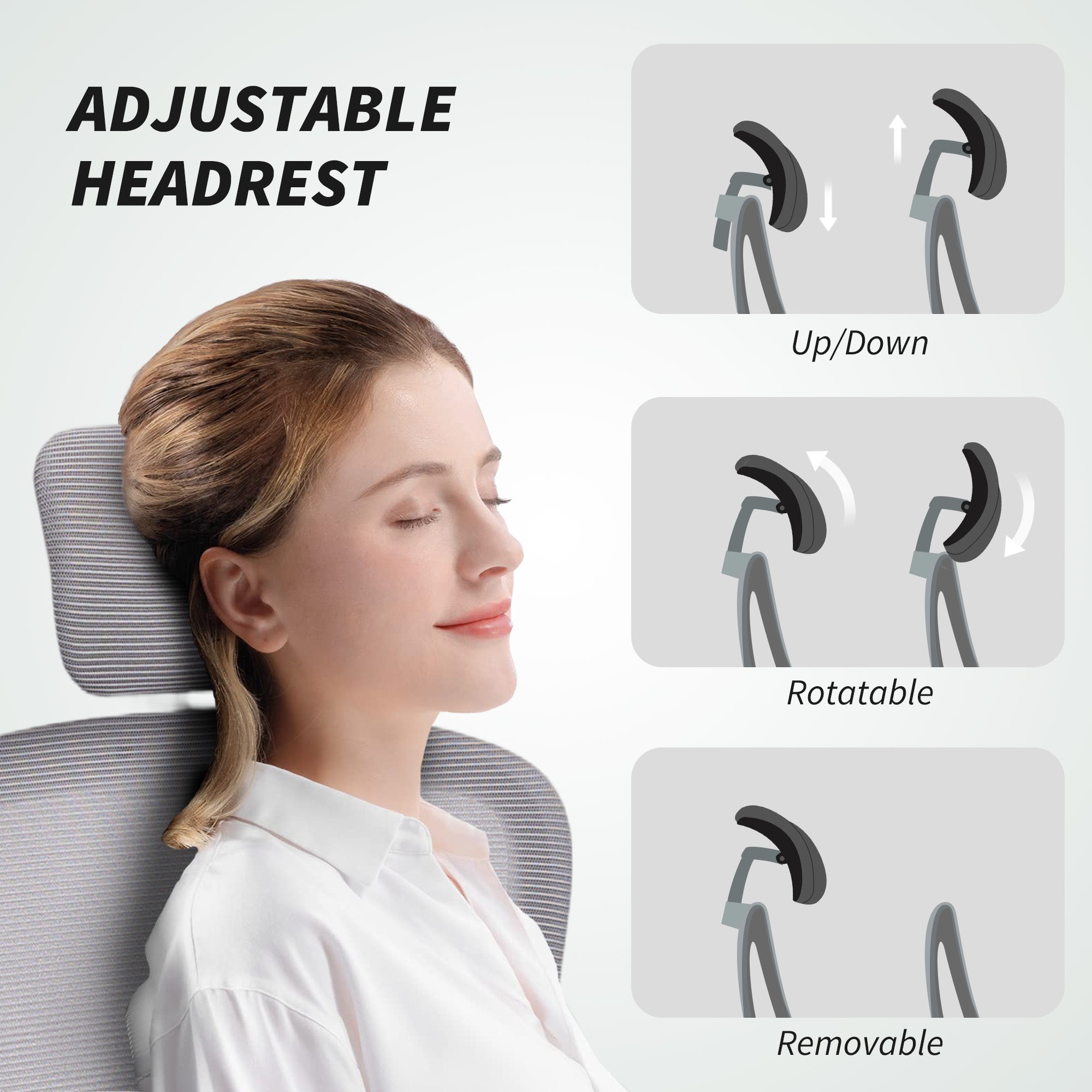 Kozy Mesh Back Office Chair, with Lumbar Support - Grey