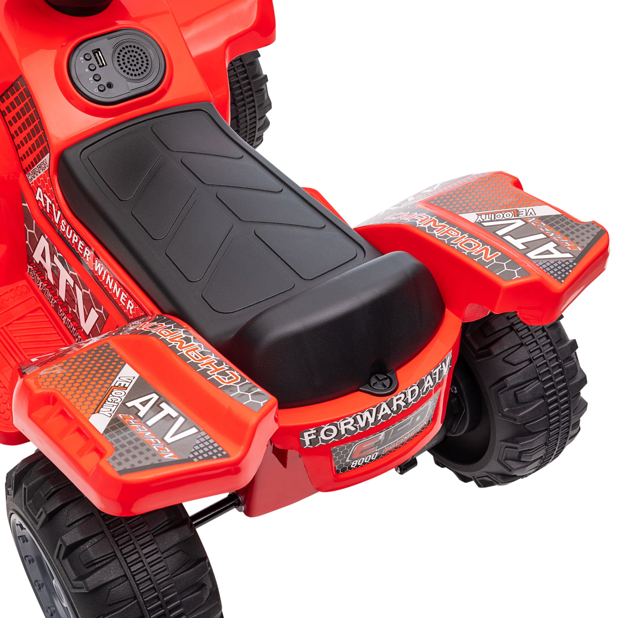 Kozy 6V Kids Electric Ride on Car Toddlers Quad Bike All Terrain Vehicle Toy With Music for 18-36 months Red