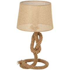Kozy Nautical Style Table Lamp with Fabric Lampshade Metal Frame Power Switch, 48cm Home Desk Lamp Bedroom Living Room Study E27 Base, Beige