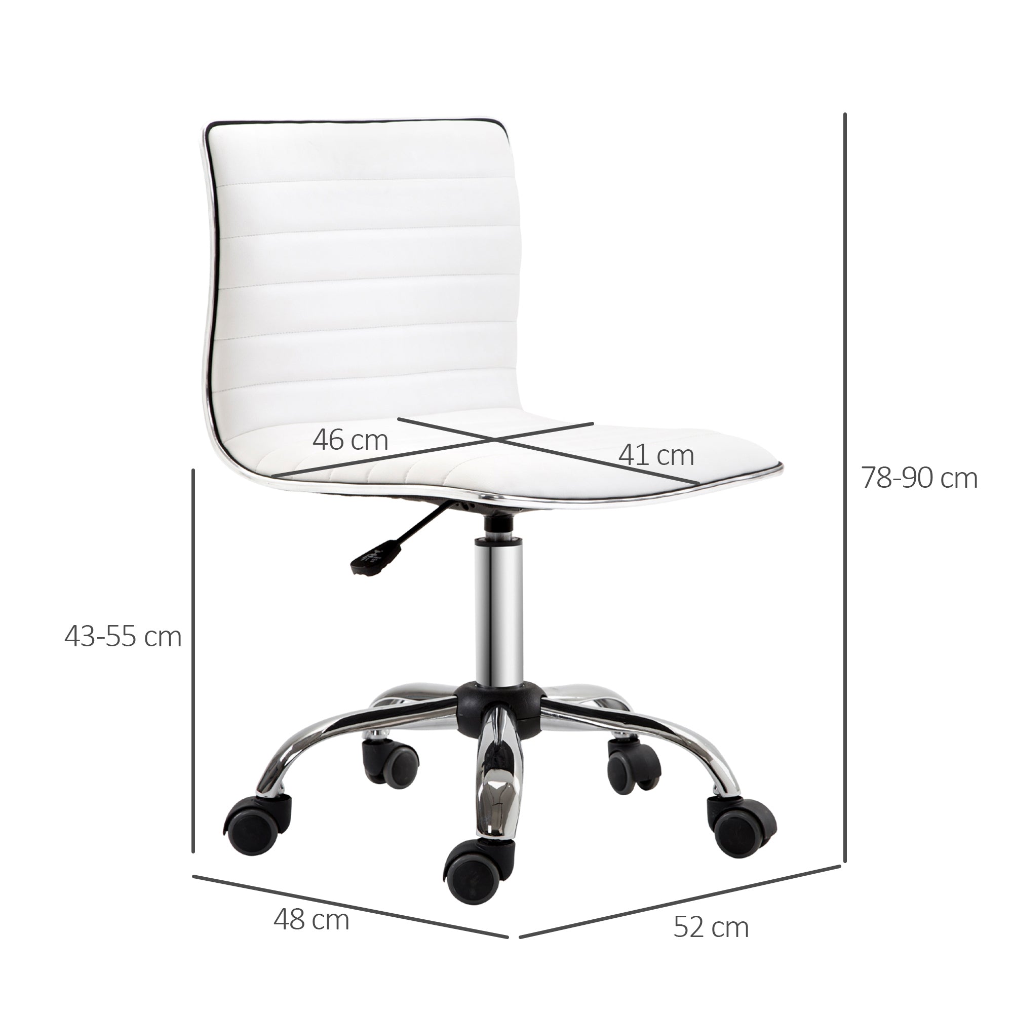 HOMCOM Adjustable Swivel Office Chair with Armless Mid