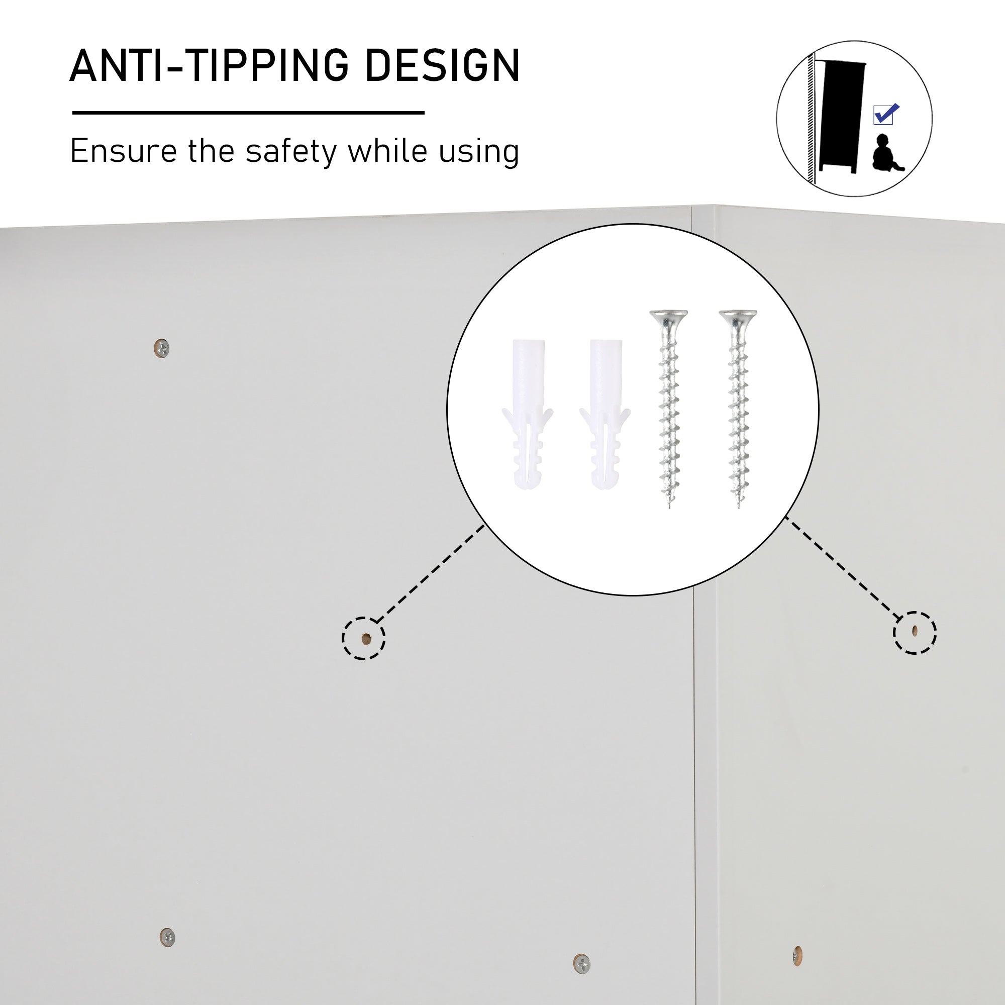 Kozy Kids Bookcase, 3 Tier Toy Organiser Storage Unit BookShelf with 3 Non-woven Fabric Drawers, Anti-tip Device, for Bedroom, Children's Room, Playroom, Grey