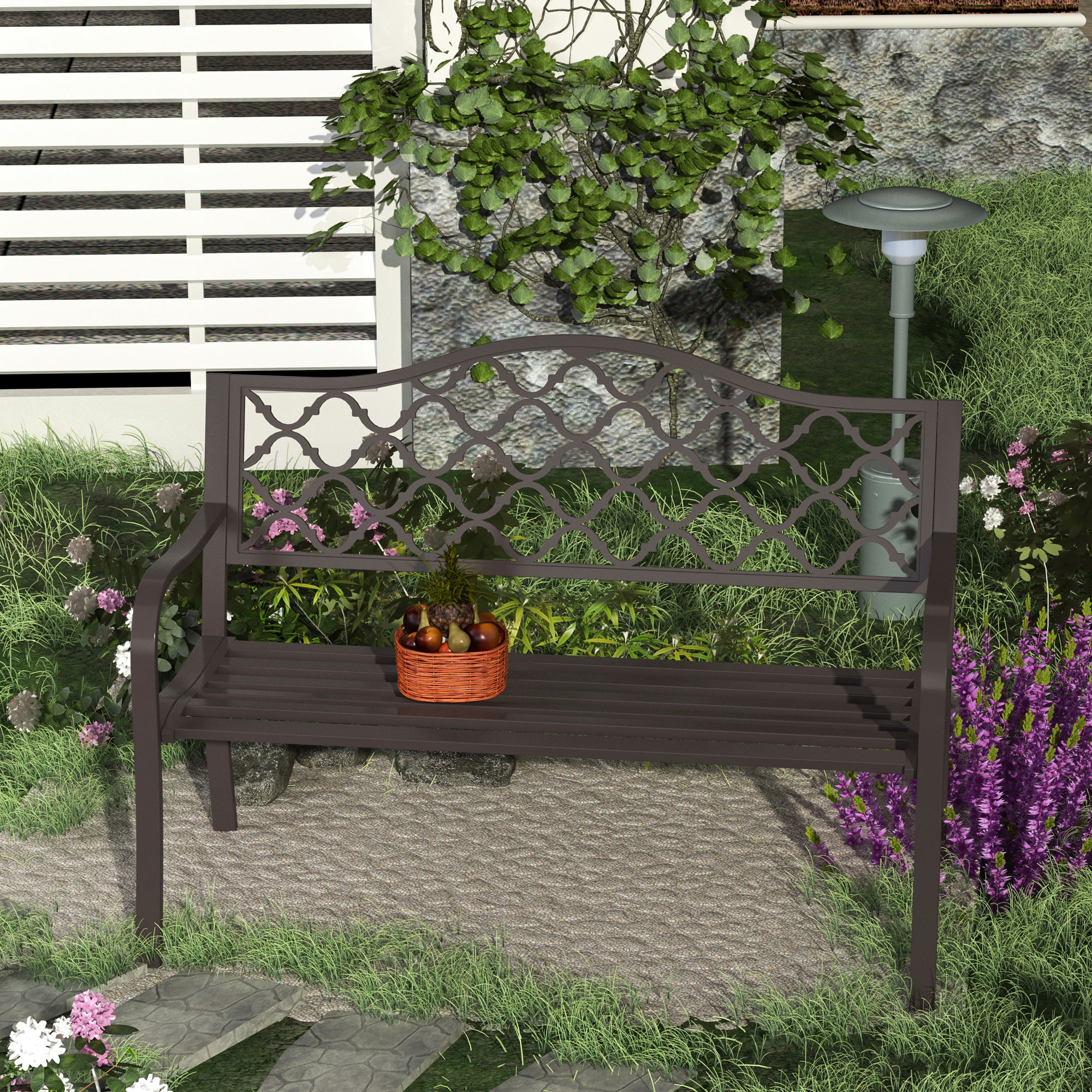 Kozy Antique Style Outdoor Cast Iron Front Porch Bench Path Chair Seat Outdoor