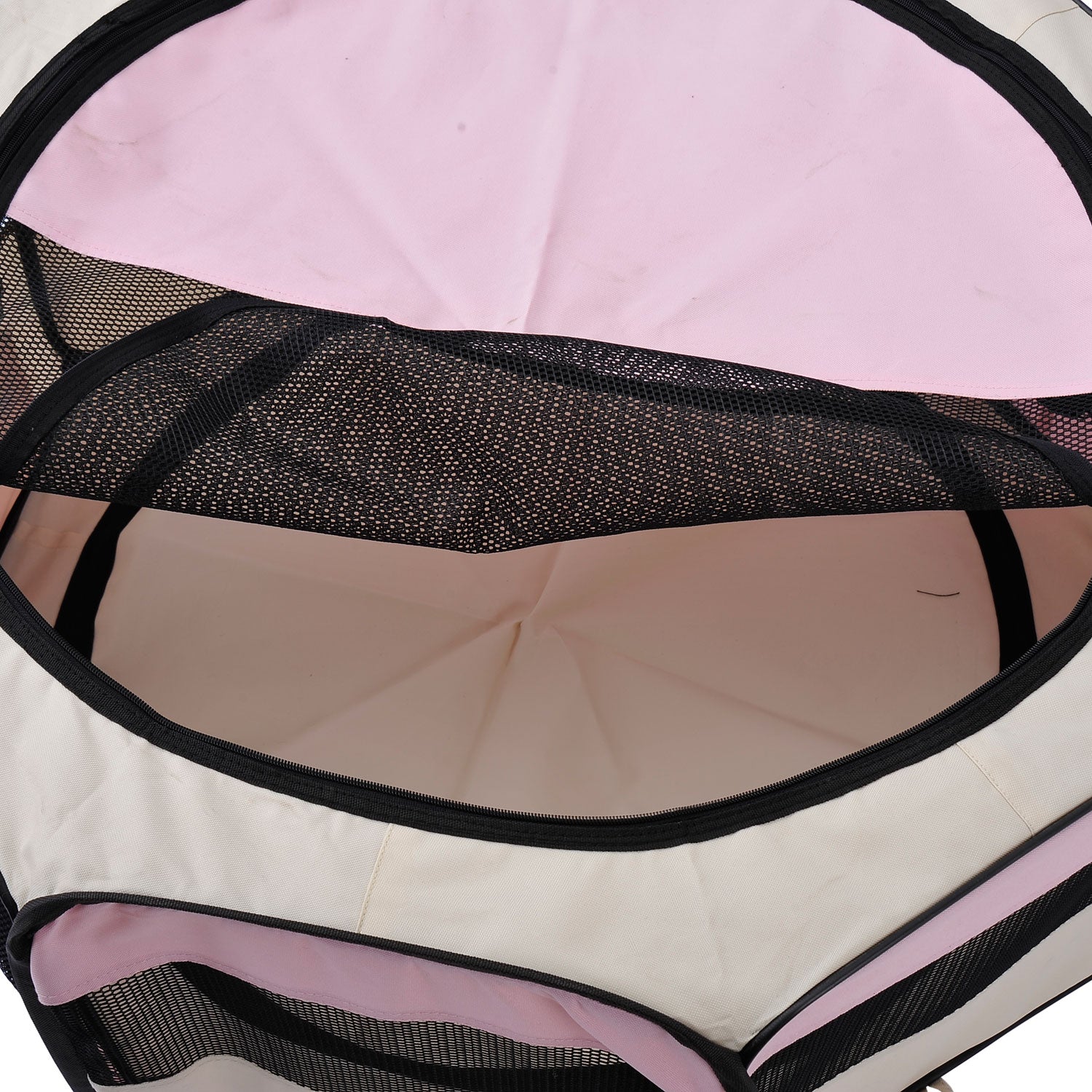 Kozy Portable Cat Dog Playpen Pet Puppy Rabbit Guinea Pig Pen Run Dia 90 x 41H cm Indoor & Outdoor Pink