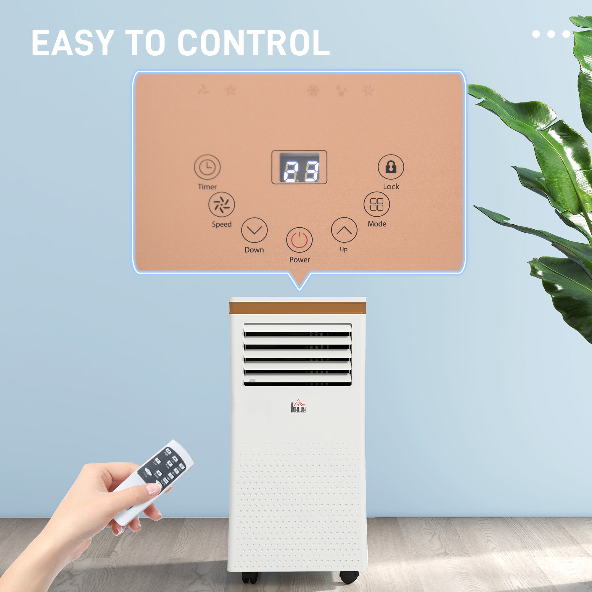 Kozy Portable Air Conditioner 10000 BTU, 4-in-1 Mobile Air Conditioning Unit with Cooling, Fan, Dehumidifier & Sleep Mode, LED Display, Remote Control, 24H Timer, Window Kit for Rooms up to 30㎡