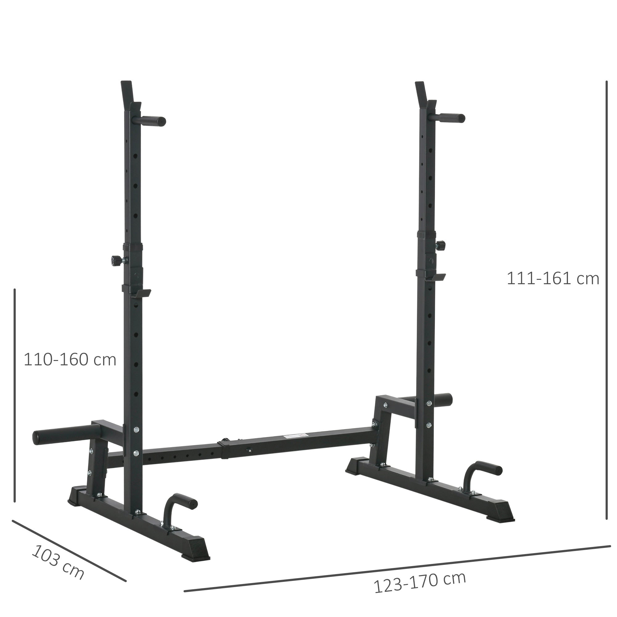 Kozy Multifunction Barbell Squat Rack Stand Heavy-Duty Strength Training Dumbbell Rack Adjustable Height Weight Lifting Bench Press Dip Station for Home Gym, Black