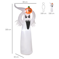 Kozy 6FT 1.8m LED Halloween Inflatable Decoration Floating Ghost & Pumpkin Party Outdoors Yard Lawn