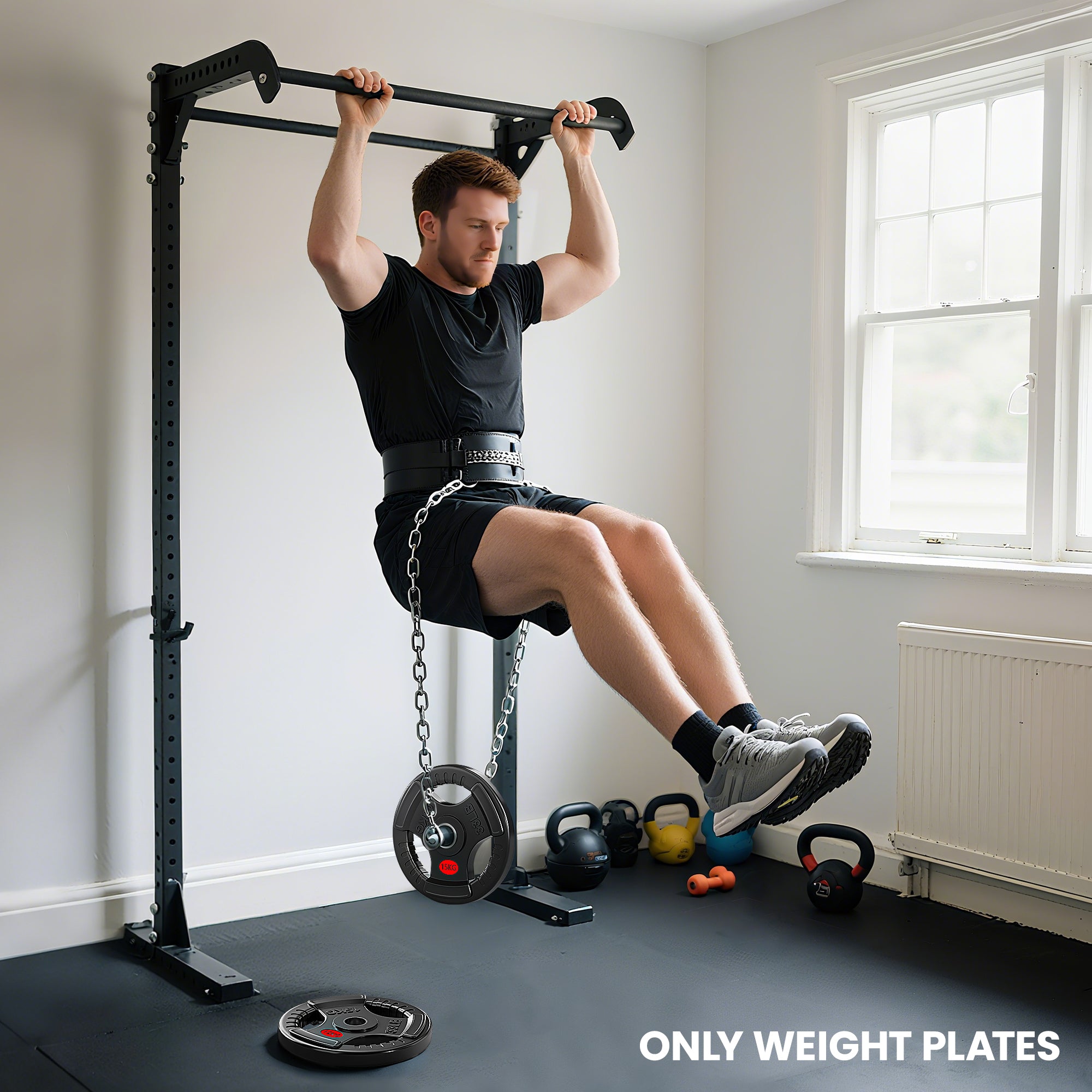 Kozy Olympic Weight Plates, 2"/5cm Weight Disc Pair with Tri-Grips, 2 x 15kg Dumbbell Plates for Weightlifting and Strength Training Home Gym Fitness Workout, Black