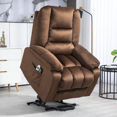 HOMCOM Lift Chair, Quick Assembly, Electric Riser and Recliner Chair with Vibration Massage, Heat, Side Pockets, Brown | Aosom UK