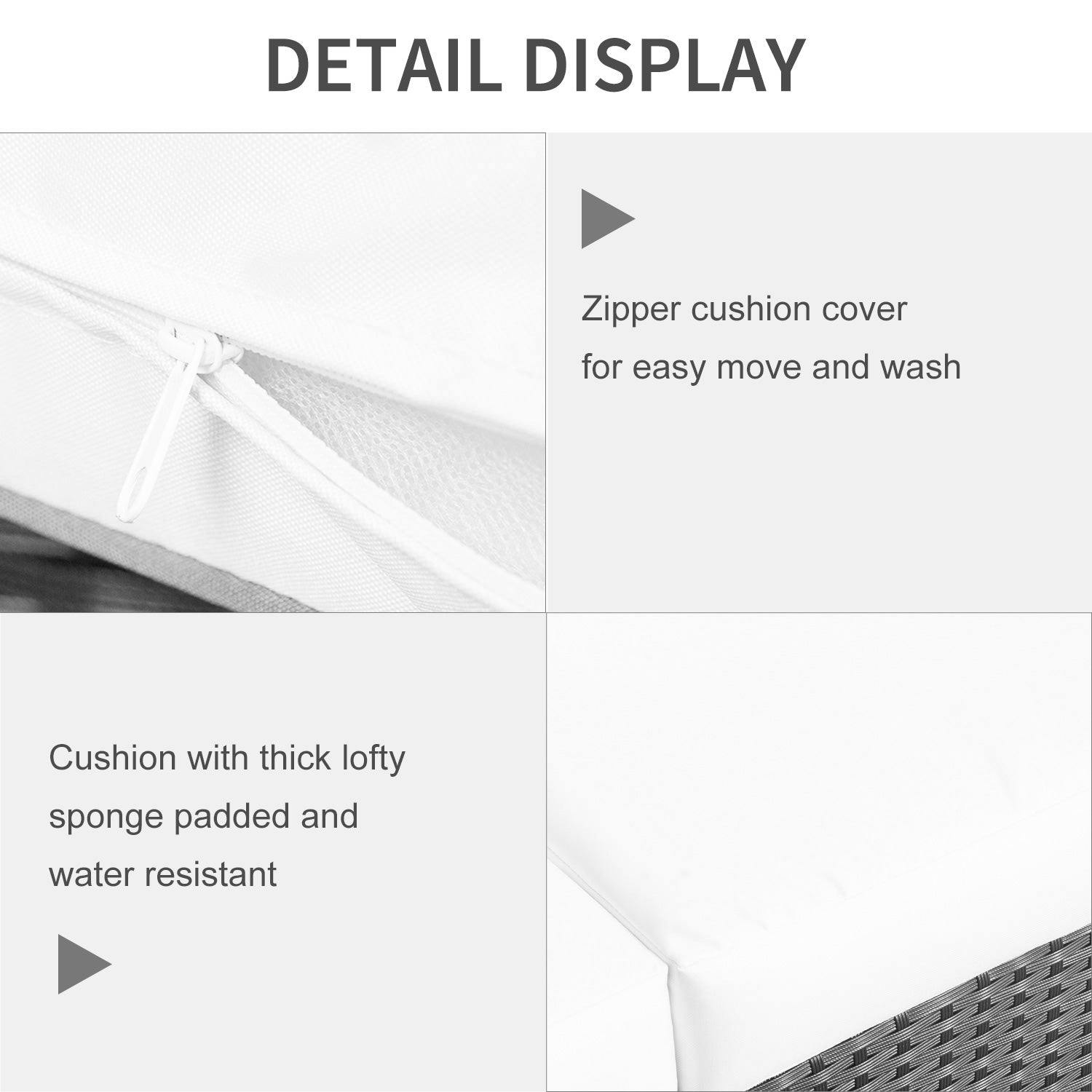 Kozy 3 Seater Rattan Sofa All-Weather Wicker Weave Metal Frame Chair with Fire Resistant Cushion, Black