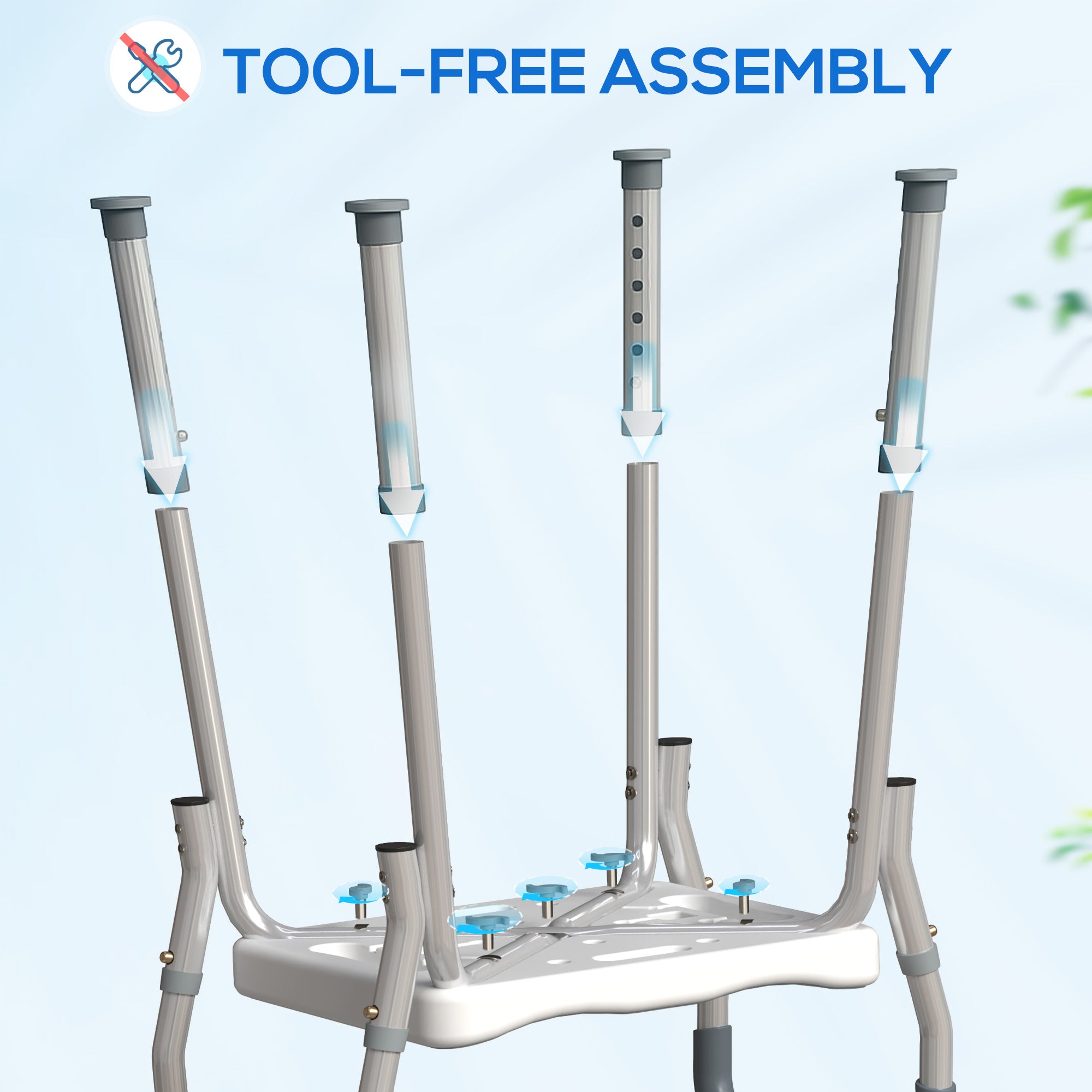 Kozy - 57-69cm Aluminium Frame Bath Seat - Light Blue