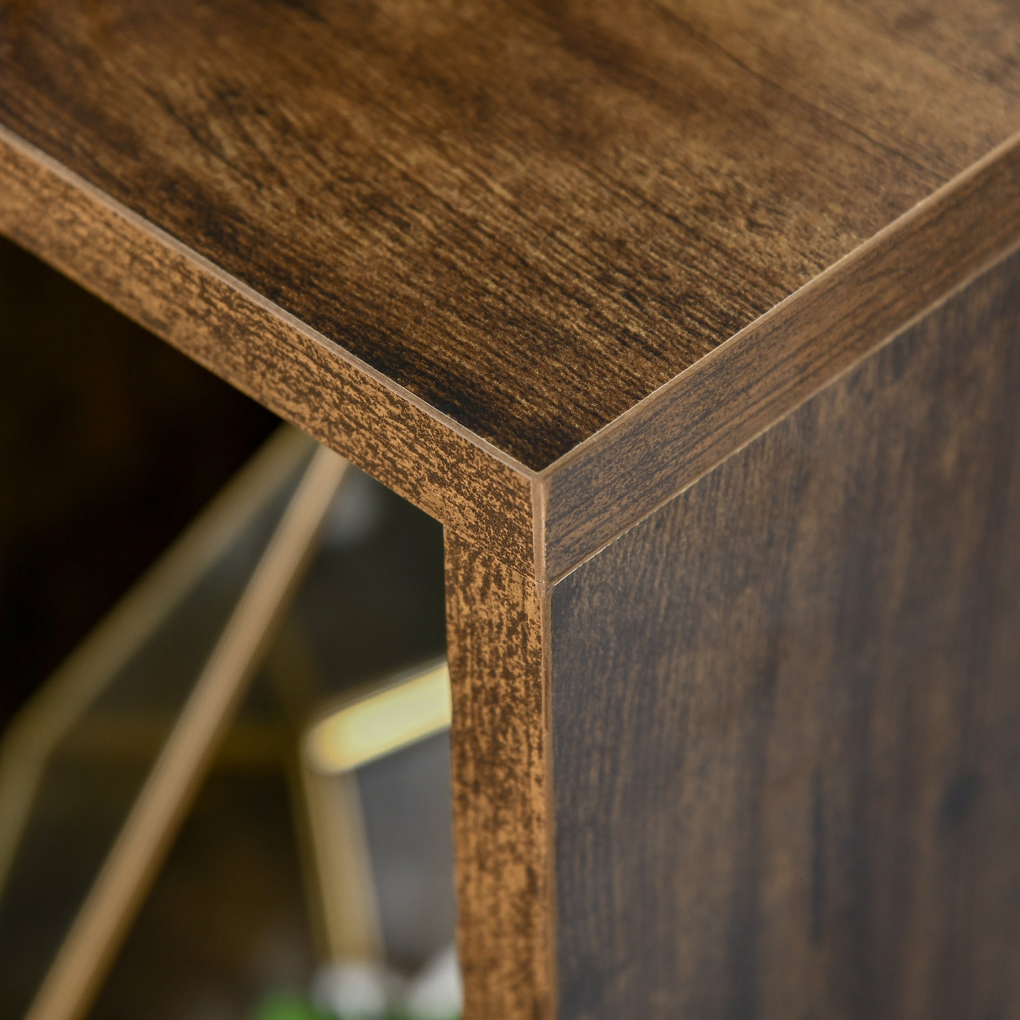 Kozy Seven-Cube Bookcase - Rustic Brown Wood Effect