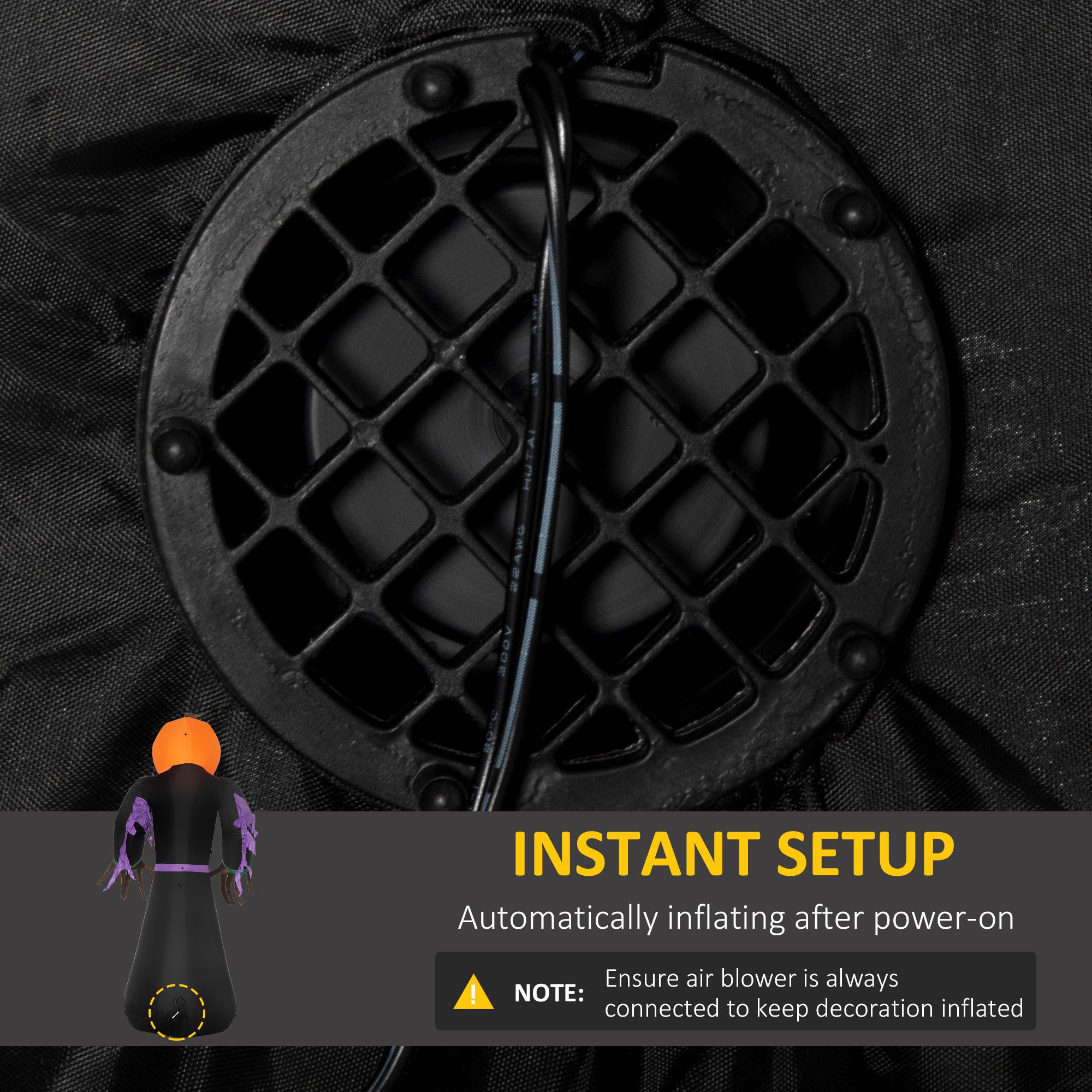 Kozy 2.1m Inflatable Pumpkin Ghost Head Monster Vampire 6 LED Halloween Blow Up Yard Holiday Decoration