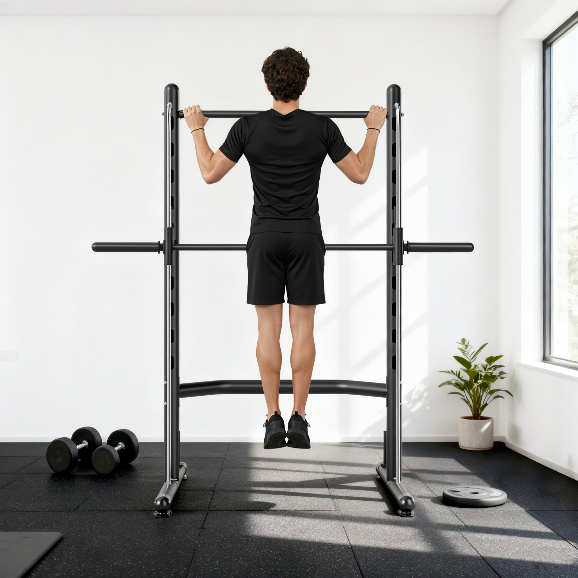 Kozy Adjustable Squat Rack, with Pull Up Bar, Barbell Bar for Home Gym