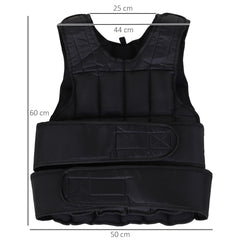 HOMCOM 15kg Adjustable Metal Sand Weight Vest Black