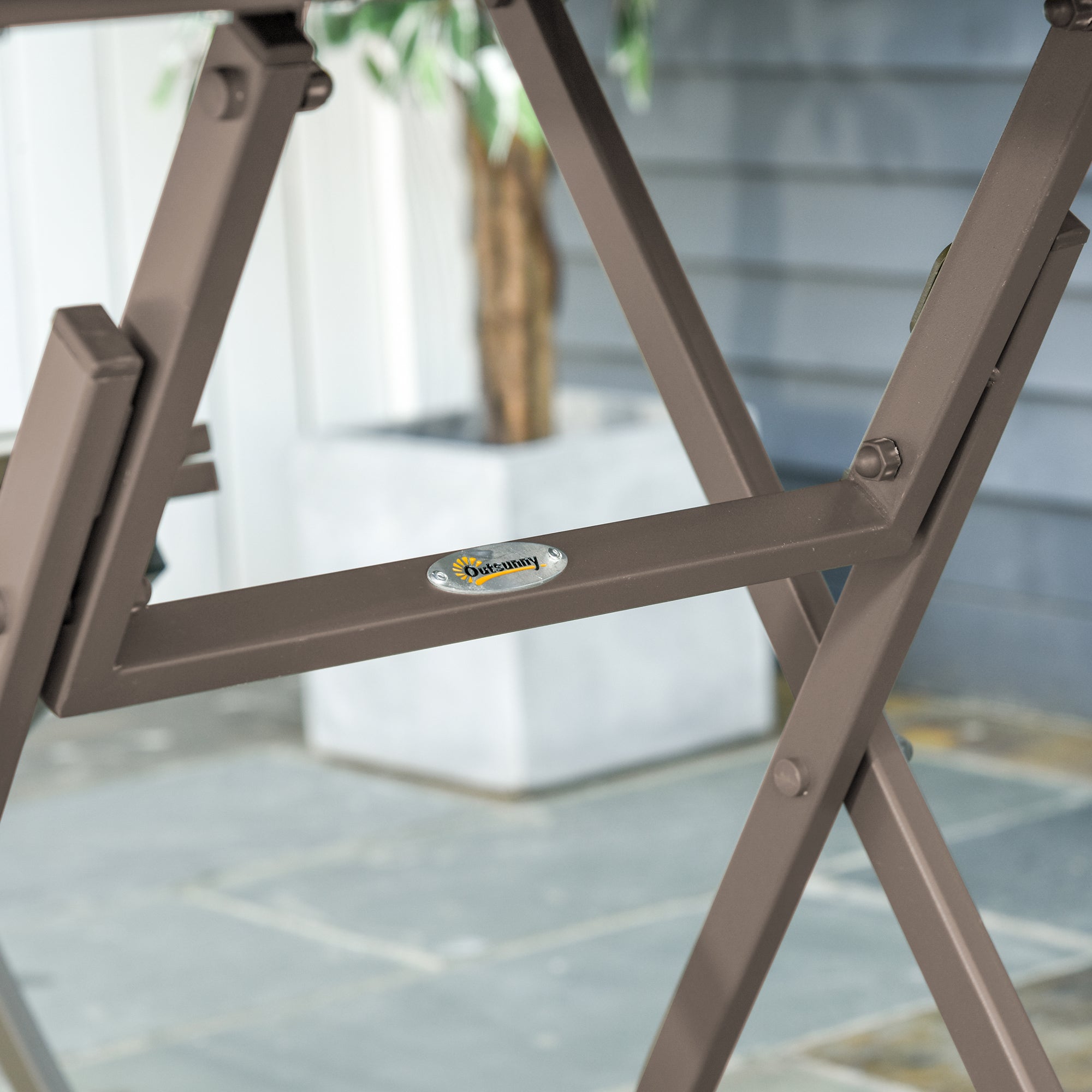 Kozy 3 Piece Foldable Garden Bistro Set Patio Furniture Set with Table and 2 Chairs for Conservatory Balcony Terrace, Grey