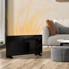Kozy - 2000W Electric Convector Heater, Freestanding or Wall Mounted, Space Heater with Adjustable Thermostat, Timer, Black