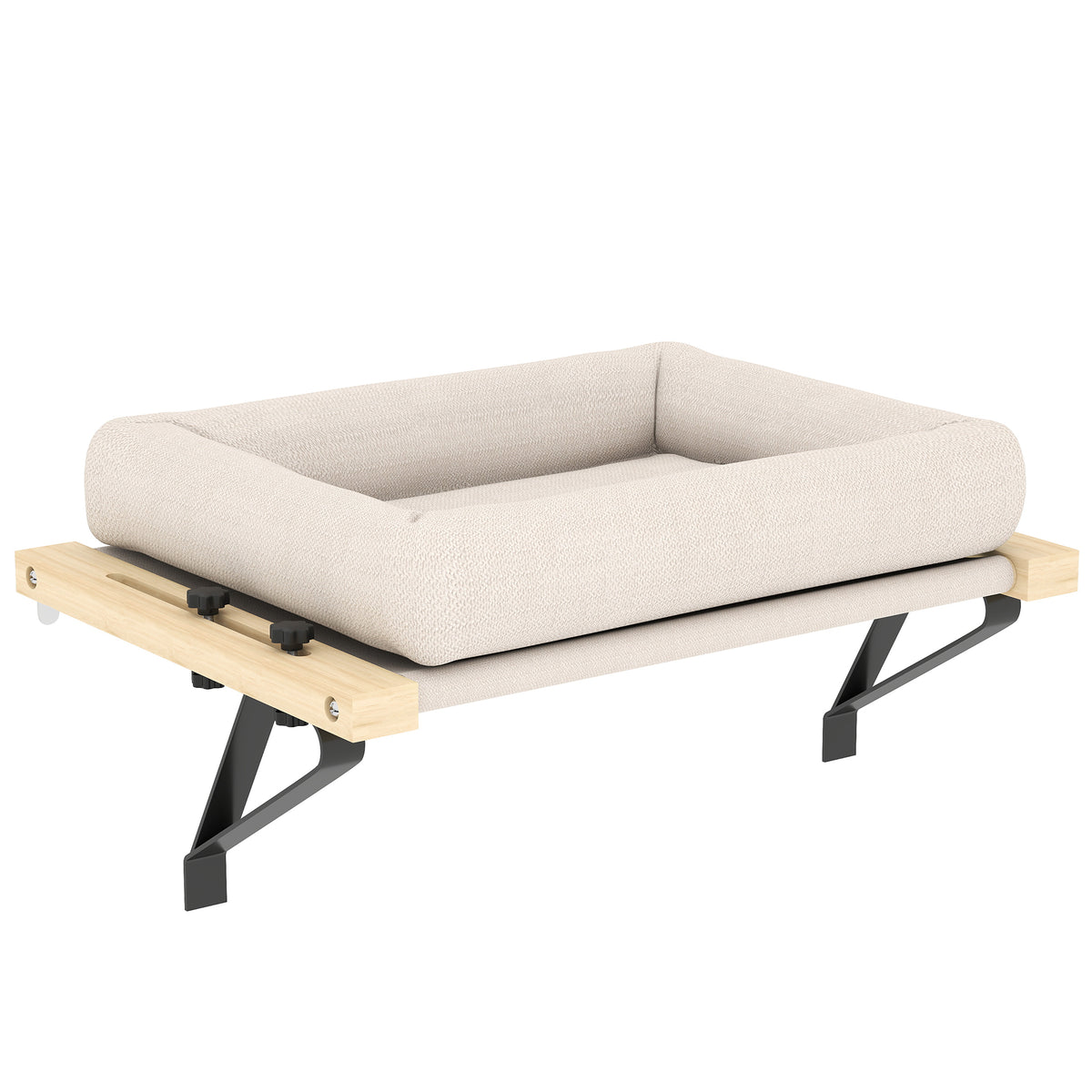 Kozy - Cat Radiator Bed, Adjustable Hanging Cat Hammock with Removable and Washable Cushion for Indoor Cats, Cream White