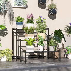 Kozy - Three-Tier Metal Plant Shelf - Black