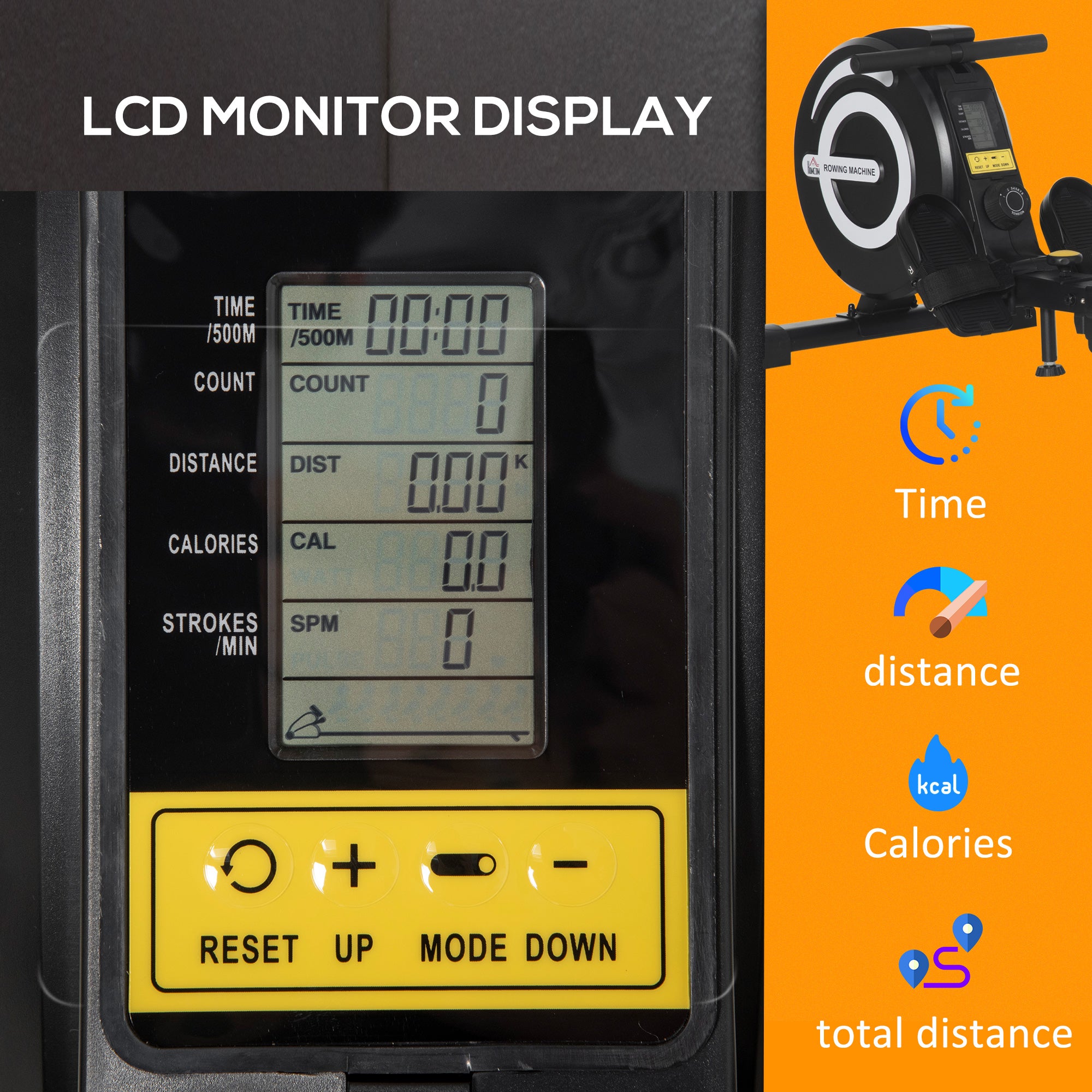 Kozy Folding Rowing Machine, Magnetic Rower Machine with 8 Levels Quiet Resistance, LCD Monitor, Wheels, Aluminium Slide Rail, Vertical Storage, 102kg Weight Capacity for Home Gym Cardio Training