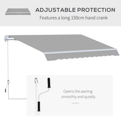 Kozy Garden Patio Manual Awning Canopy Sun Shade Shelter Retractable 4 Size 5 Colour