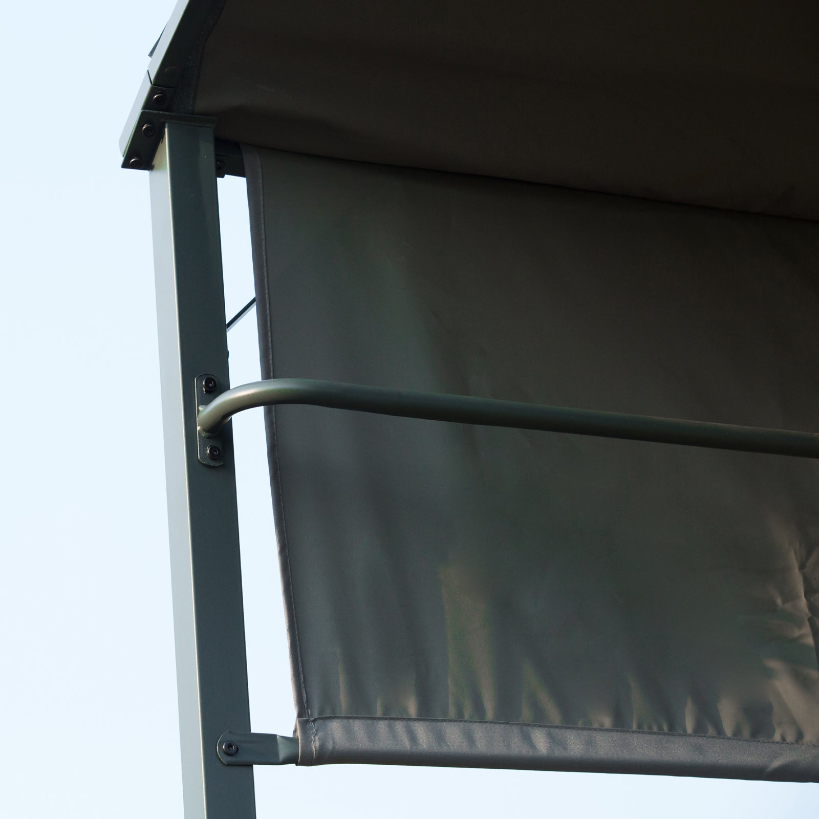 Kozy 2.2 x 1.4m BBQ Shelter, Outdoor Grill Gazebo Canopy with Shelves, Hanging Hooks, and Metal Frame, for Garden Patio Backyard