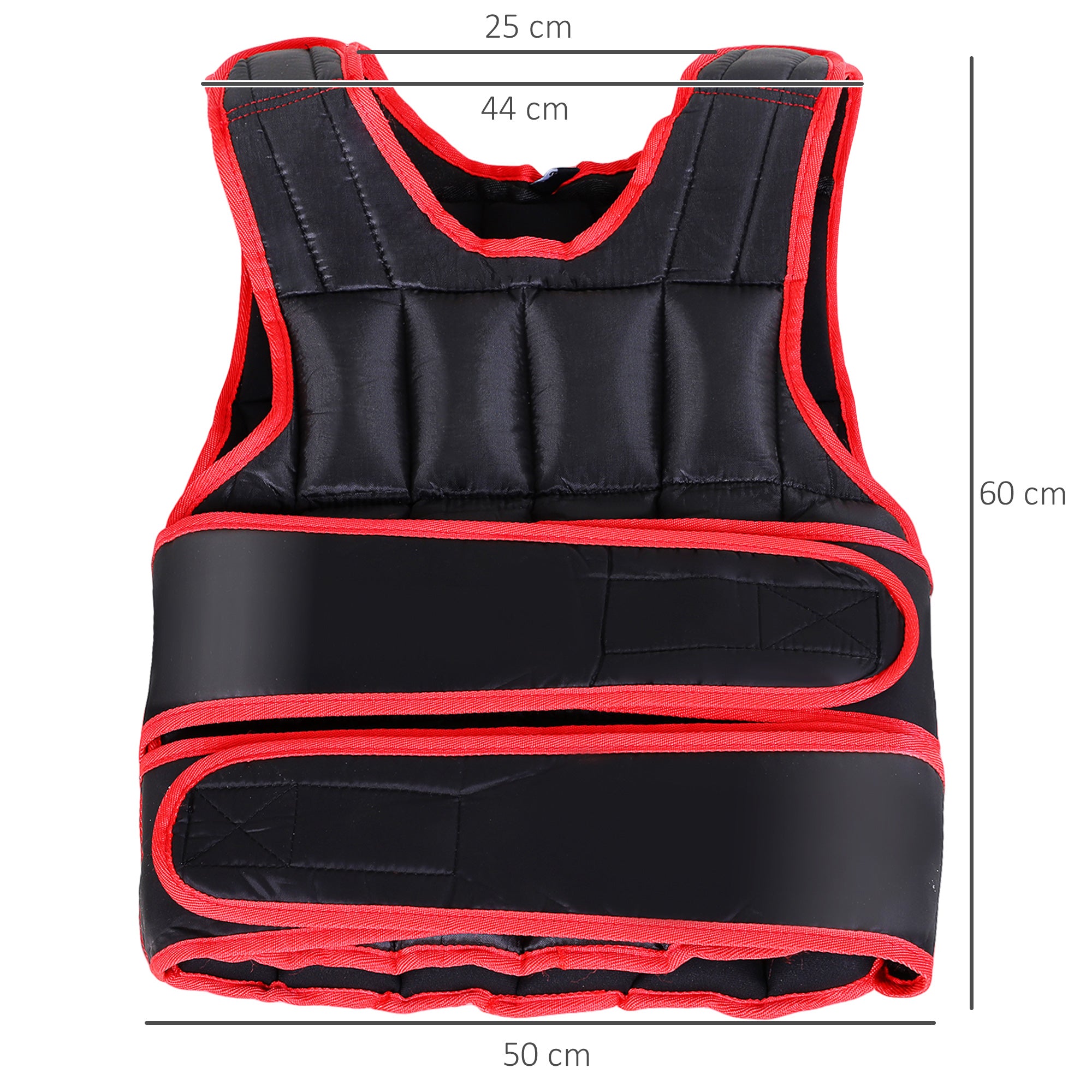 HOMCOM 20kg Metal Sand Weight Adjustable Unisex Trainer Vest Black/Red