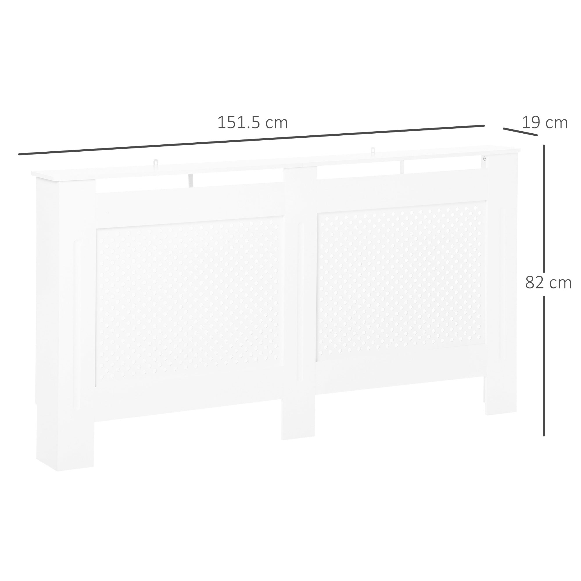 HOMCOM Wooden Radiator Cover Heating Cabinet Modern Home Furniture Grill Style White Painted (Large)