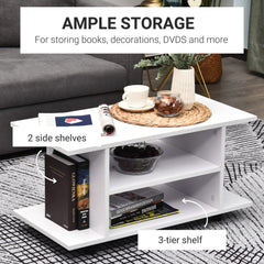 Kozy Modern TV Cabinet Stand Storage Shelves Table Mobile Bedroom Furniture Bookshelf Bookcase White