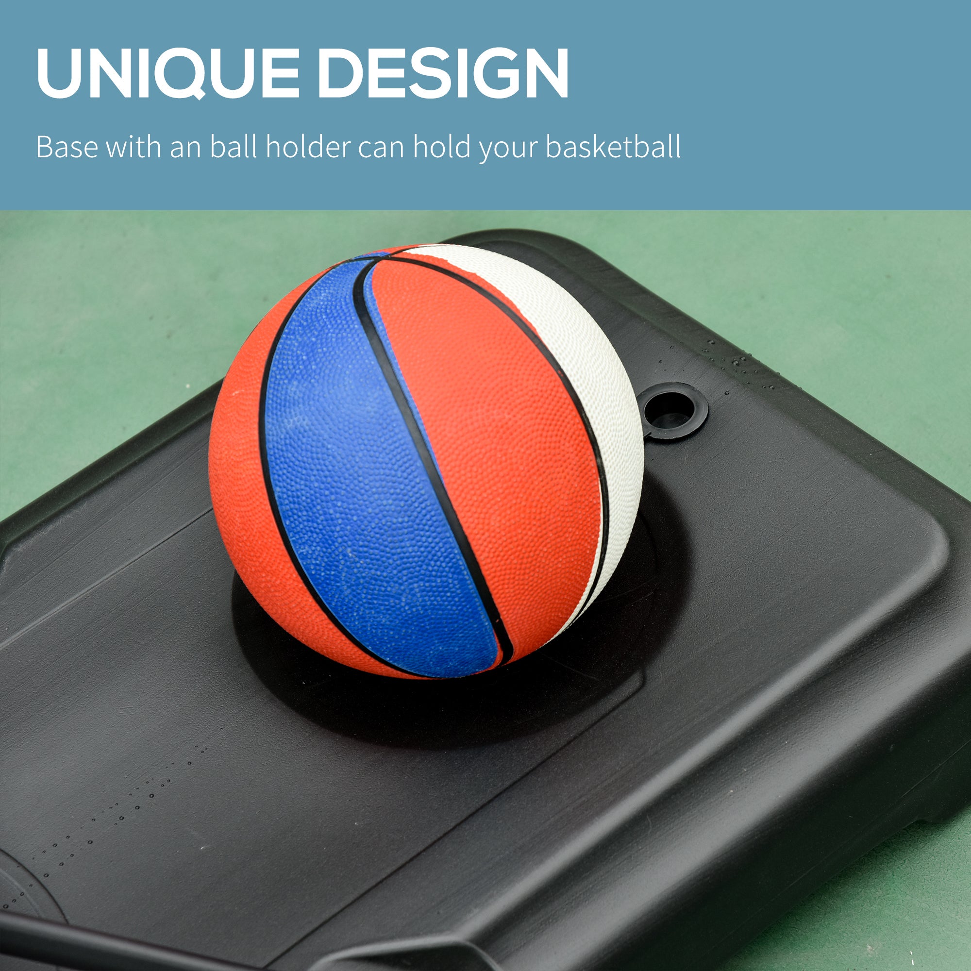 Kozy Portable Basketball Hoop Stand 160-210cm Adjustable Height Sturdy Rim Hoop w/ Large Wheels Stable Base & Net Free Standing