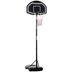 Kozy Adjustable Basketball Hoop and Stand, with Wheels and Weight Base Black