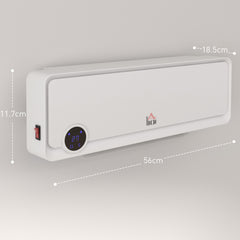 Kozy - Wall Downflow Heater 2 Heat and Fan 1000W/2000W, Electric Space Heater with Timer Remote Oscillating, for Bedroom Home Office, White