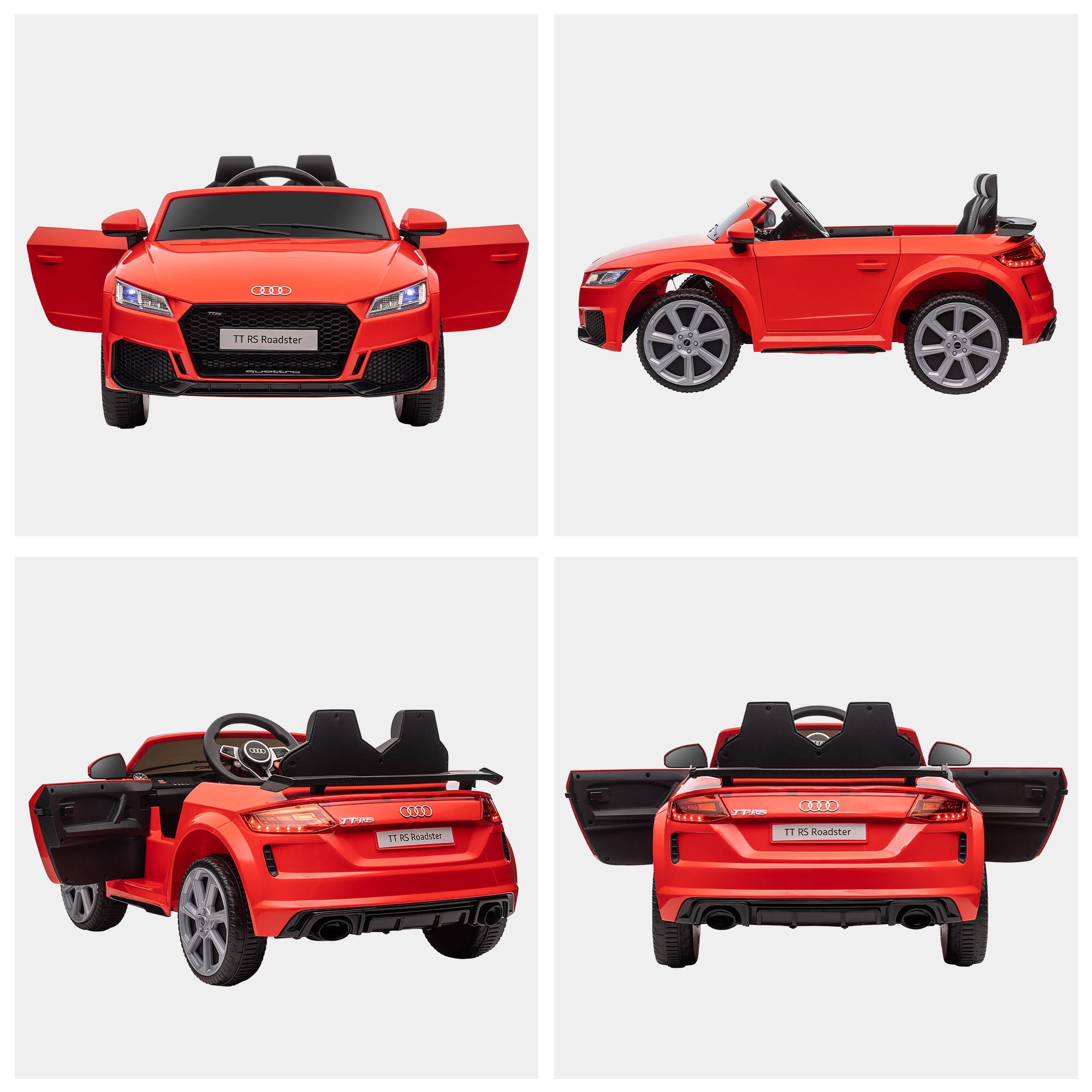 Kozy Kids Licensed Audi TT Ride-On Car 12V Battery w/ Remote Suspension Headlights and MP3 Player 3km/h Red
