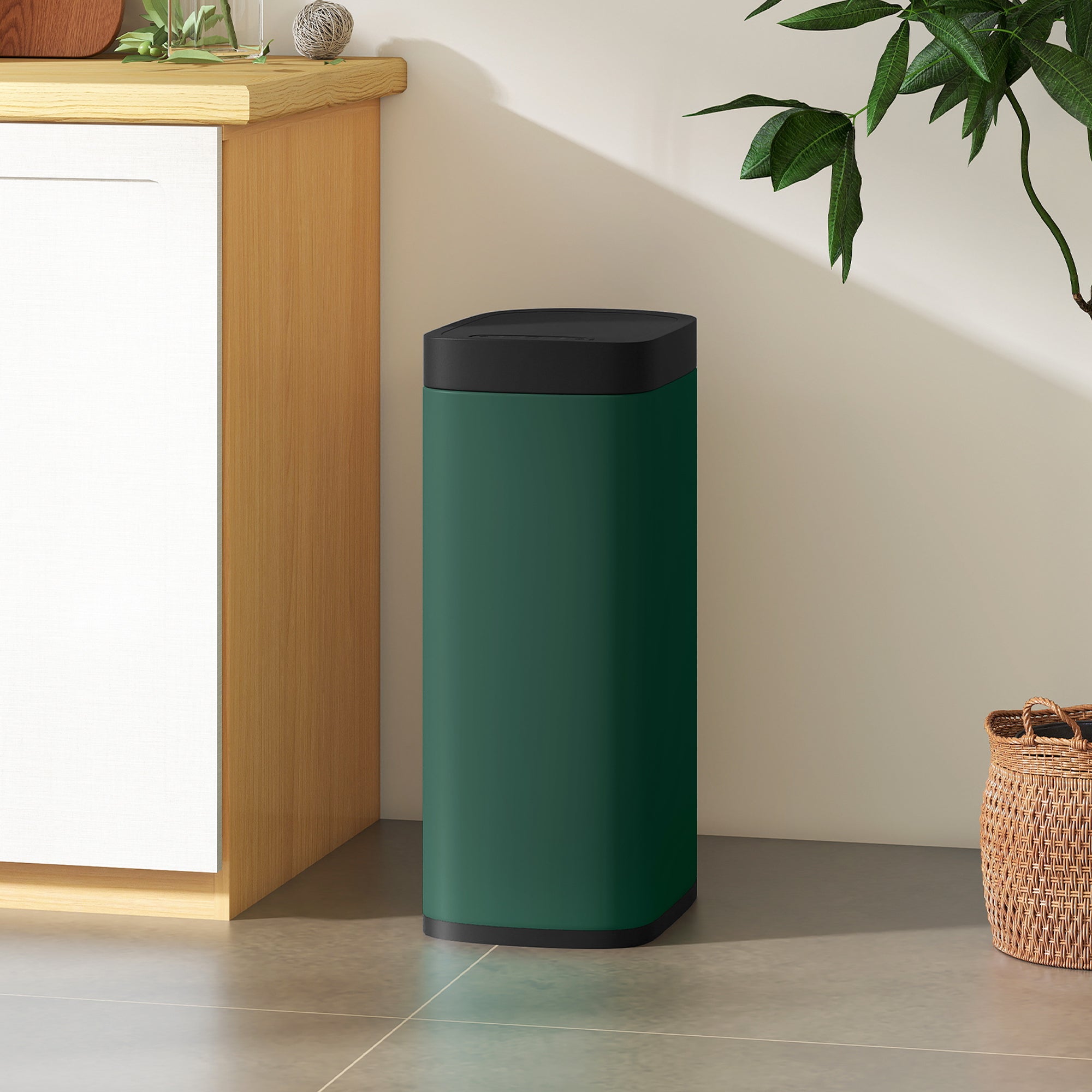 Kozy 50L Sensor Bin, Automatic Kitchen Bin, Manual Override, Battery Operated, Inner-Bucket-Free, for Kitchen, Bedroom