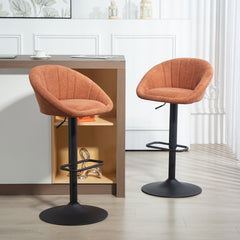 Kozy - Set of Two Relaxed Tub Bar Stools - Orange